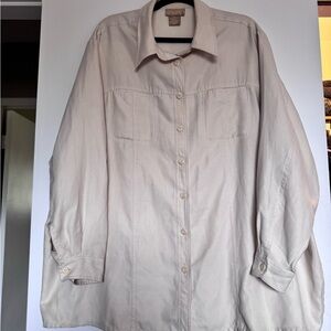 Vintage Cotton Ginny Women's Button-Front Lightweight Button Down - Cream Suede